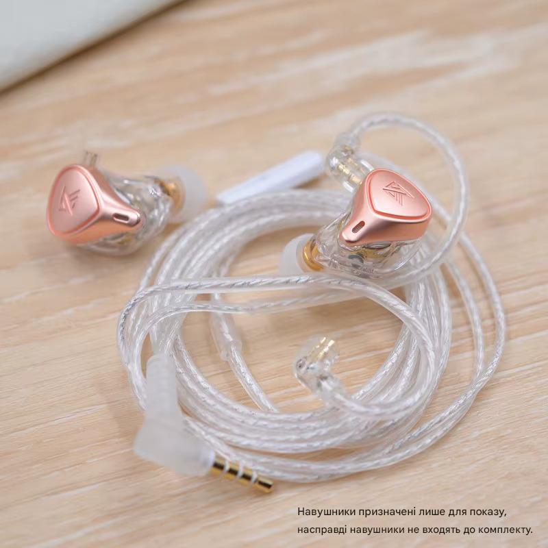 Посеребренный кабель для наушников KZ Silver Cable с микрофоном 2-pin 3.5 мм